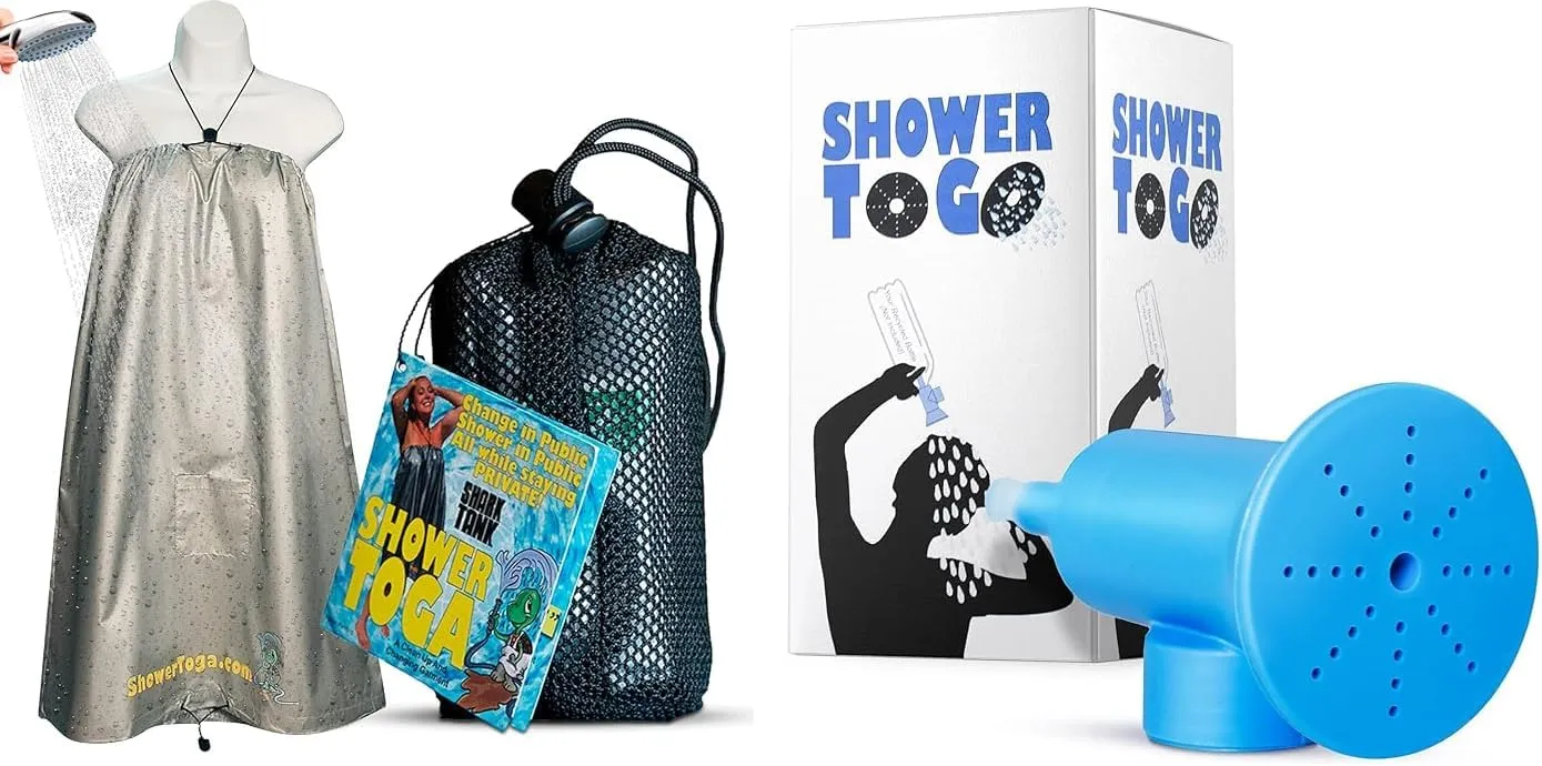 – Wearable Shower Garment, Privacy RV & Camping Shower, Shower to Go: Portable Camping Shower, Best Outdoor Emergency Body Cleaning Device