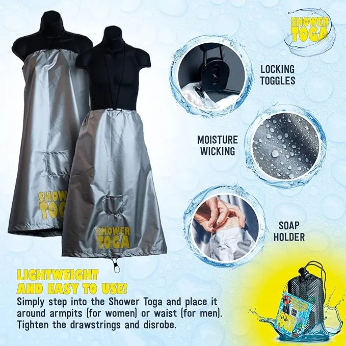 – Wearable Shower Garment, Privacy RV & Camping Shower, Surf Poncho, Shower Tent, or Portable Changing Room