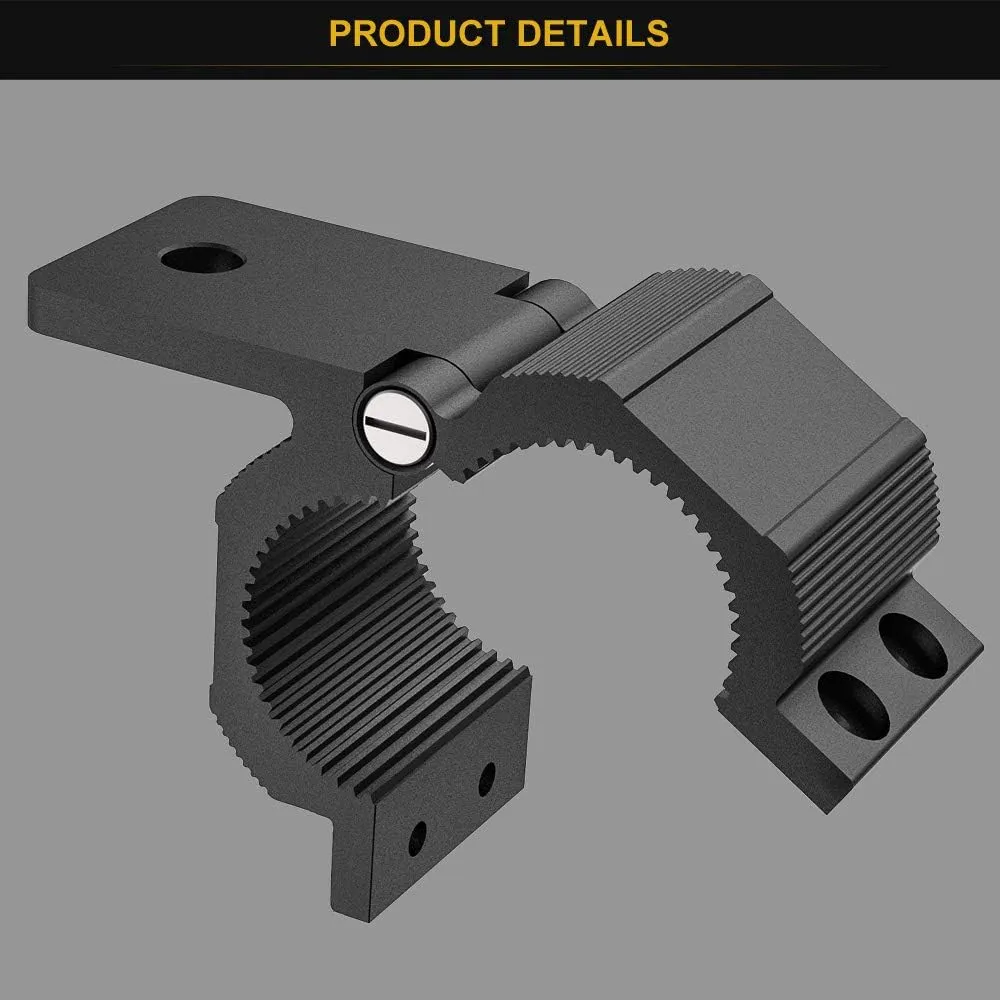 1 Pair Aluminum Mounting Bracket Kit Tube Clamp for 1.125 1.25 1.375 1.5 Inch Bullbar Roof Rack Roll Cage Horizontal Bar (1.1 to 1.5 Inch Adjustable)