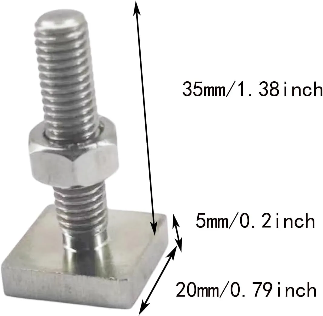 10 Sets T Track Mount Tie Down Anchor Kit with Stainless Steel Bolts - for Thule, Yakima Cross Bars, Bike/Ski/KayakRack, Solar Panel M8x35