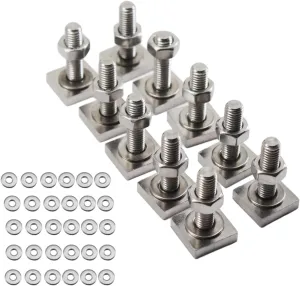10 Sets T Track Mount Tie Down Anchor Kit with Stainless Steel Bolts - for Thule, Yakima Cross Bars, Bike/Ski/KayakRack, Solar Panel M8x35