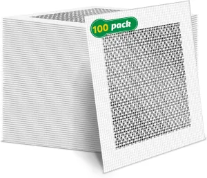 100Pcs 6 Inch Drywall Patch, Wall Repair Patches, Self-Adhesive Fiberglass Repair Kit Dry Wall Hole Repair Patch for Aluminum Metal Sheetrock Ceiling (6"x 6")