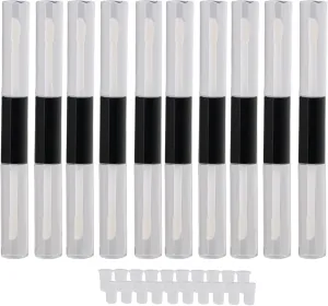 10Pcs 5ml Double Ended Refillable Empty Lip Gloss Bottle Tube Vials Containers Black