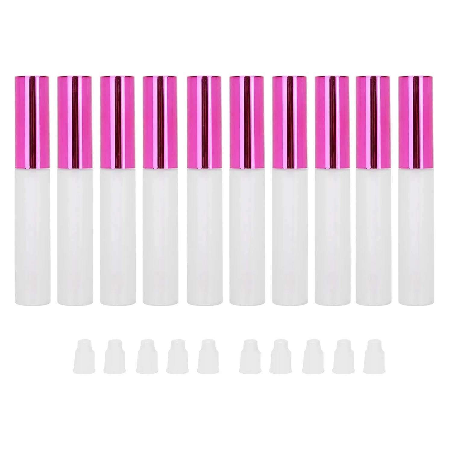 10pcs Refillable Lip Gloss BottleEmpty Lip Oil Tube Container Makeup Tool Translucent forMakeup
