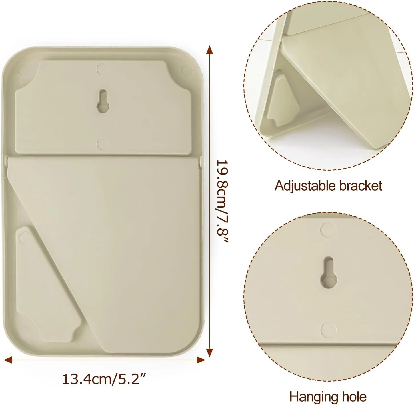 10Pcs Table Desk Vanity Makeup Mirror, 8-Inch Simple Portable Travel Mirror with Stand, Standing and Wall Hanging Dual-use Beige