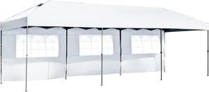 10x30 Pop Up Canopy Tent with Sidewalls – Heavy Duty Outdoor Party Tent for Weddings, Backyard, Patio – Includes Wheeled Carry Bag – White