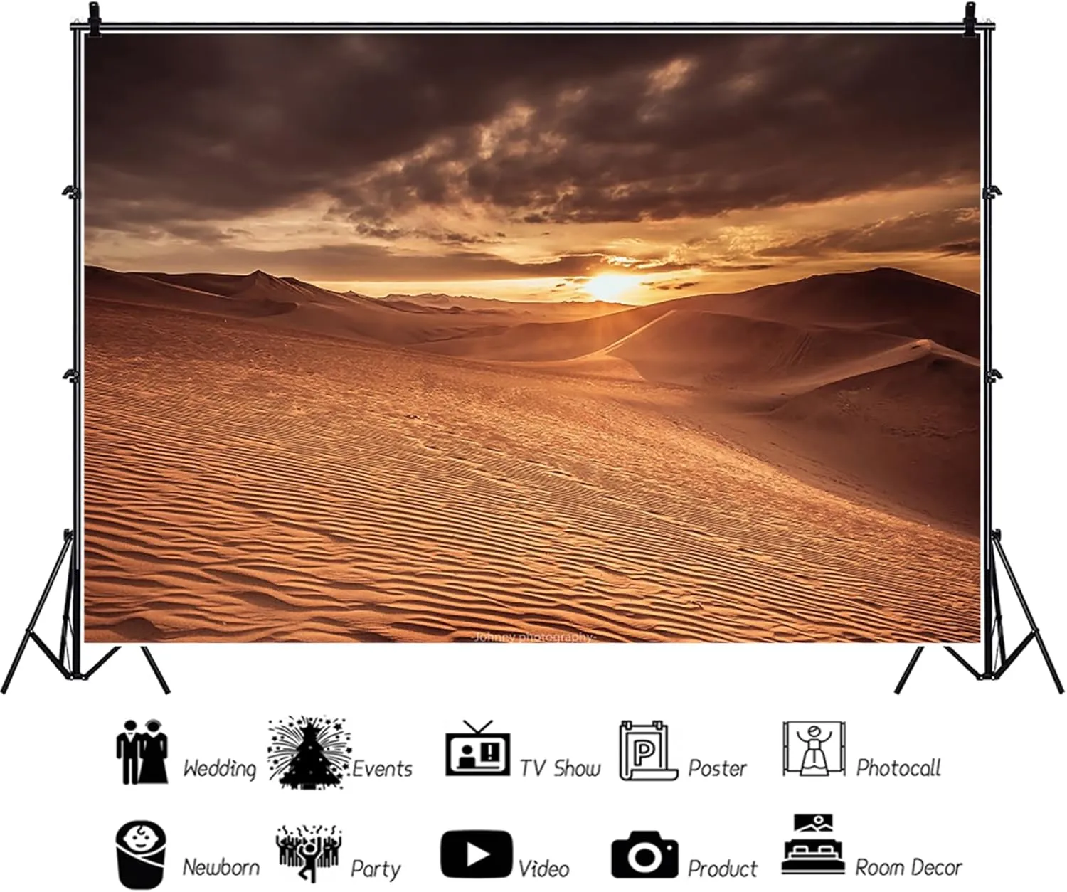 10x6.5ft Desert Backdrop Sand Dune Dusk Wild West Sky Landscape Background for Mysterious Birthday Party Kids Children Adult Photography Photo Studio Wallpaper