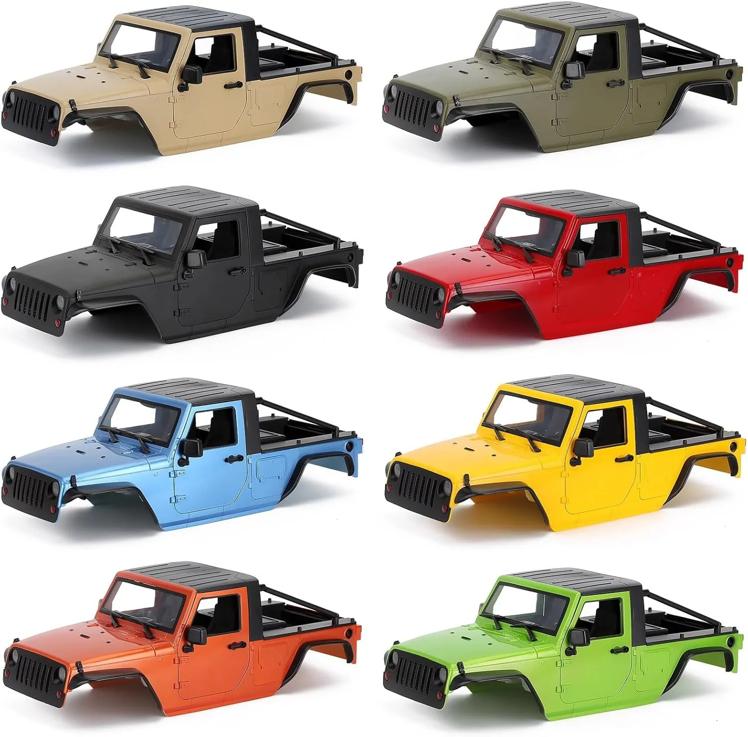 1/10 RC Pickup Body Shell Kit Unassembled - 313mm Wheelbase Wrangler Pickup Body,for RC Crawler Axial SCX10 SCX10 II 90046 DIY (Pure White)