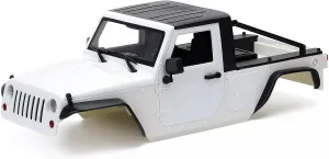 1/10 RC Pickup Body Shell Kit Unassembled - 313mm Wheelbase Wrangler Pickup Body,for RC Crawler Axial SCX10 SCX10 II 90046 DIY (Pure White)