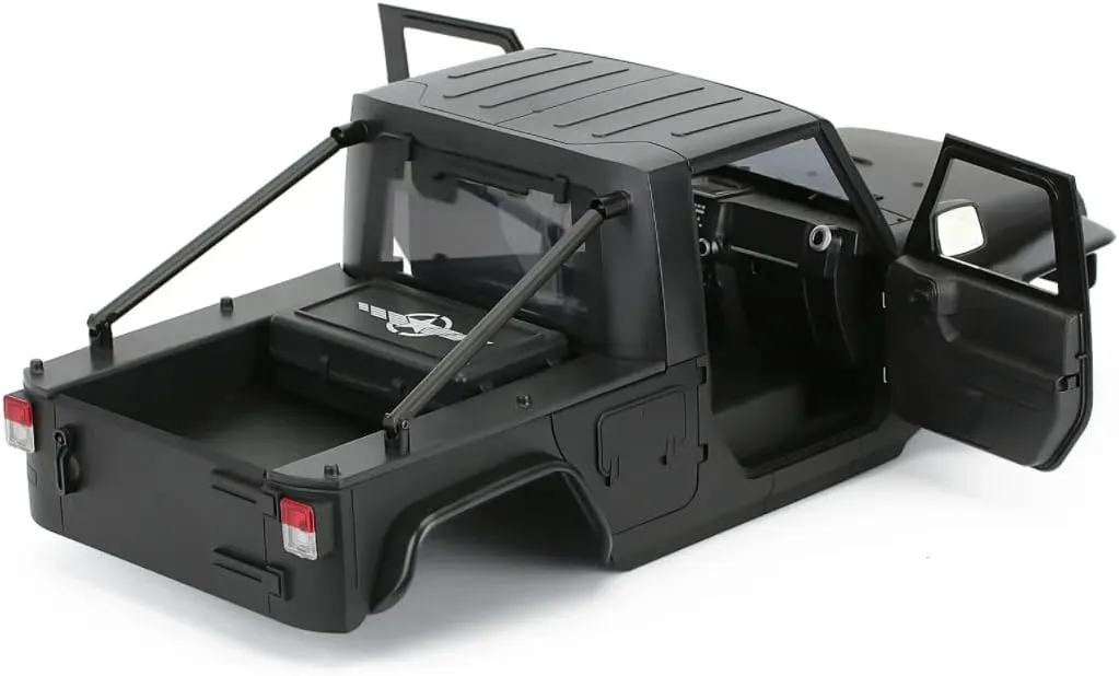 1/10 RC Pickup Body Shell Kit Unassembled - 313mm Wheelbase Wrangler Pickup Body,for RC Crawler Axial SCX10 SCX10 II 90046 DIY (Pure White)