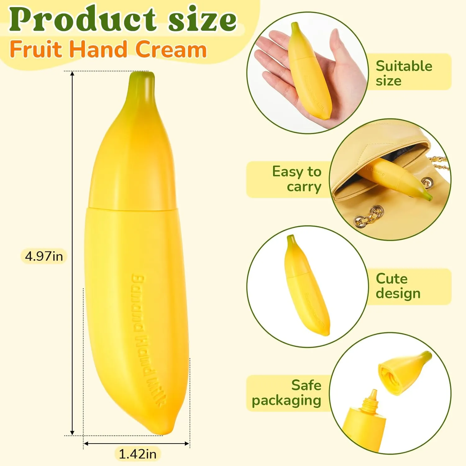 12 Pcs Banana Hand Cream Gifts Set for Women Teacher Appreciation Gifts Bulk Teacher Cna Nurse Week Employee Coworkers Team Thank You Gift, Bridesmaid Gift, Baby Shower Party Favors, 1. 06 oz