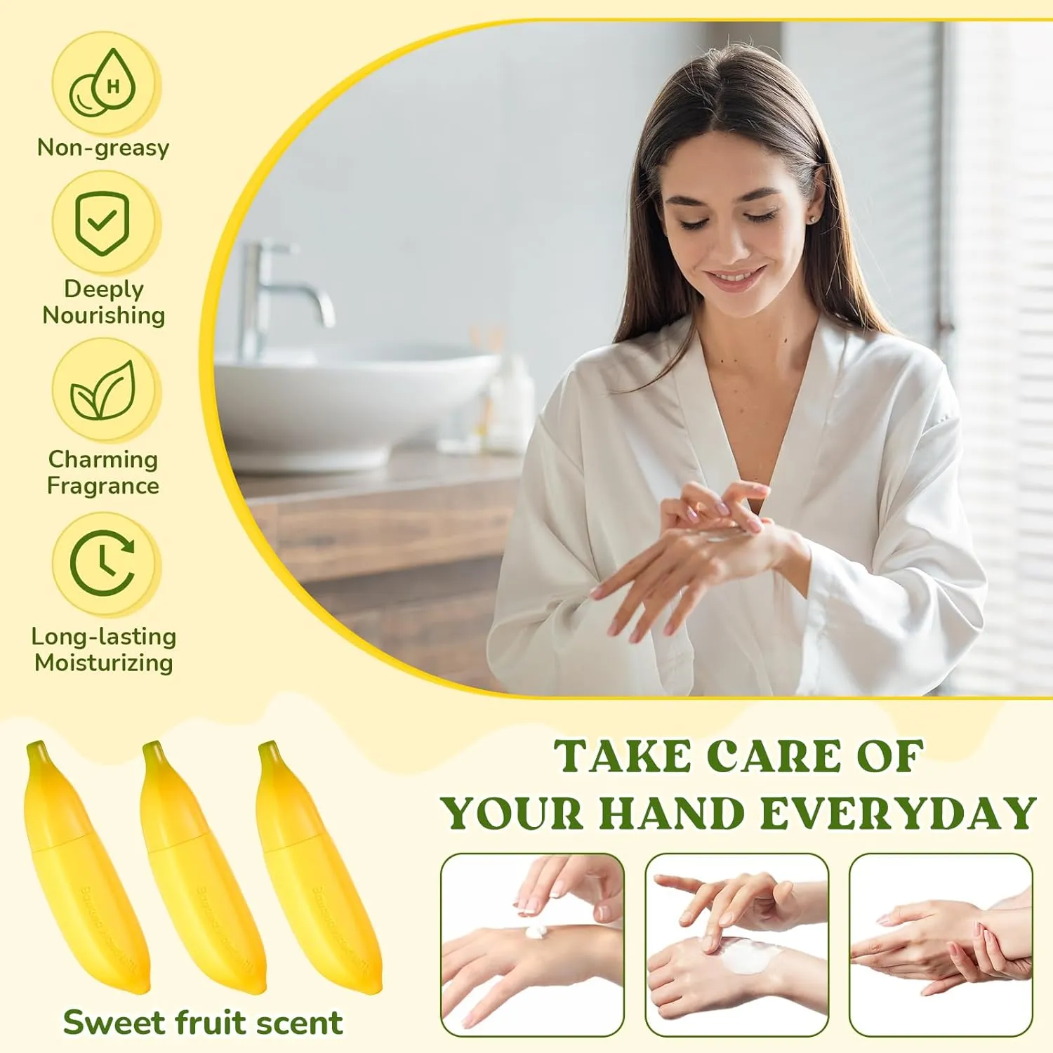 12 Pcs Banana Hand Cream Gifts Set for Women Teacher Appreciation Gifts Bulk Teacher Cna Nurse Week Employee Coworkers Team Thank You Gift, Bridesmaid Gift, Baby Shower Party Favors, 1. 06 oz