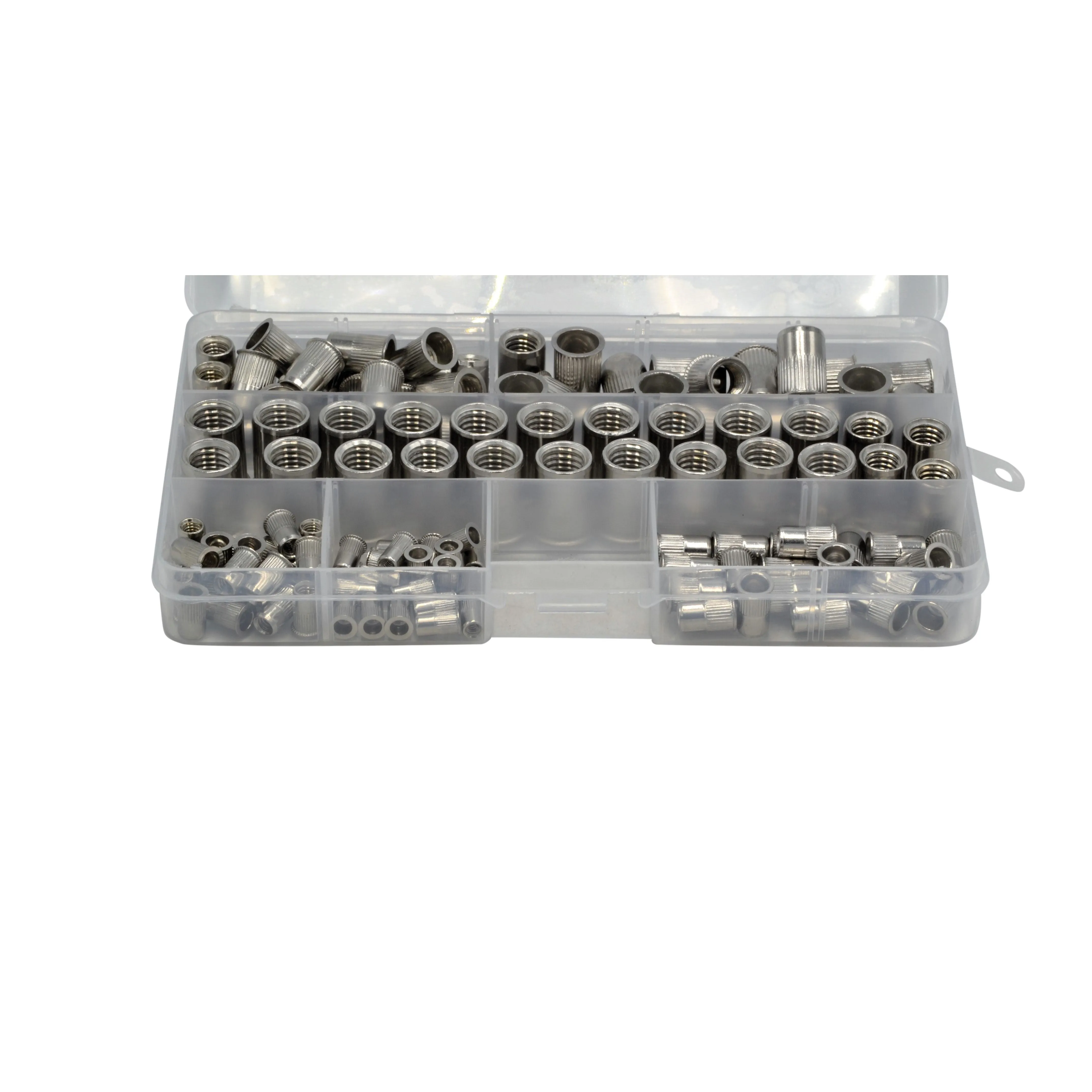 120pc Assorted Small Flange Stainless Steel Nutsert Grab Kit - M3 to M10