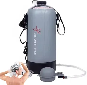 12l Large Capacity Camping Shower, Portable Solar Shower Bag, PVC Shower Bag, Lightweight Travel Shower Solution for Outdoor, Traveling Hiking Camping Shower, 50x20 cm, Weight: 1150 g