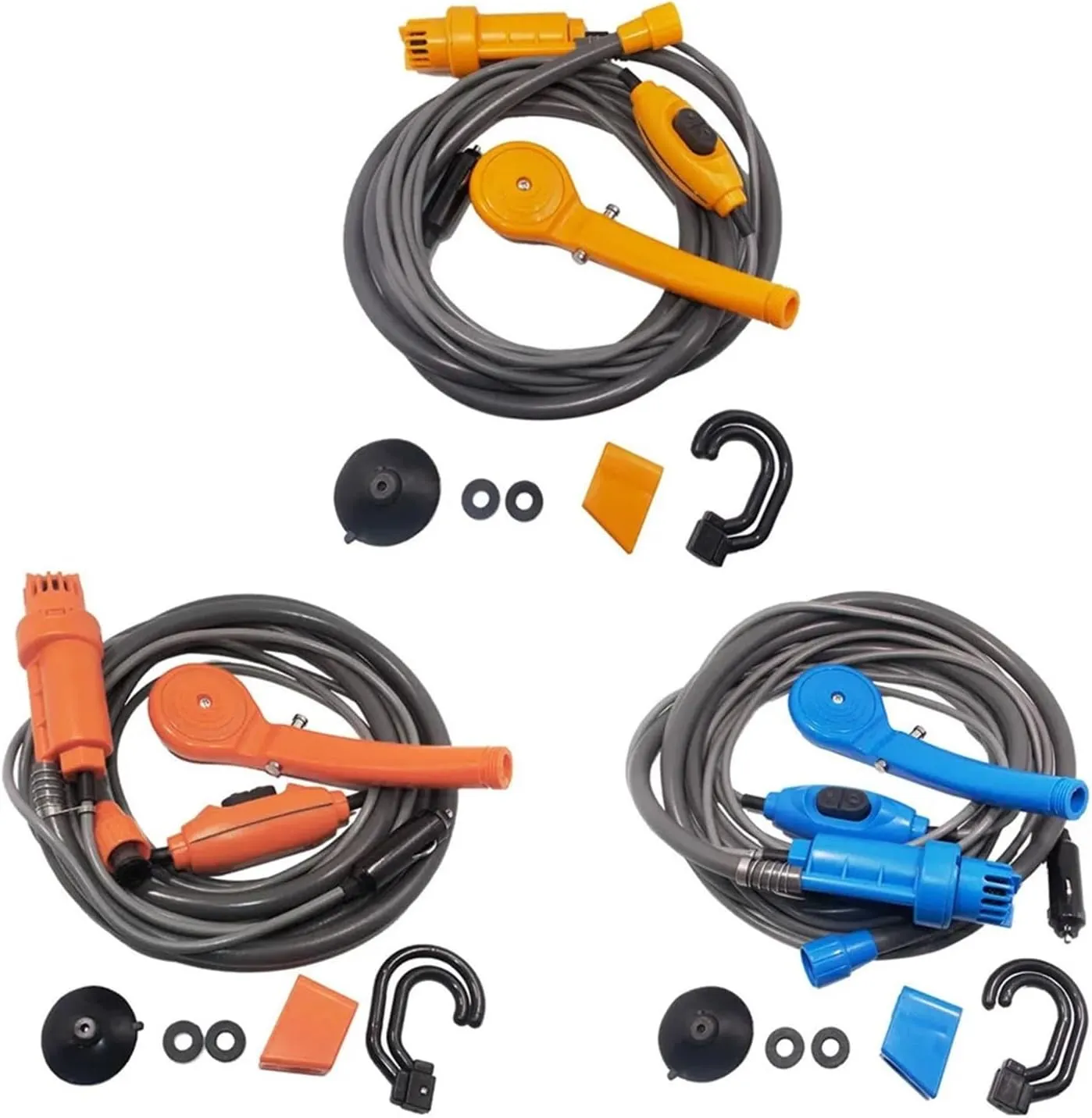 12V Portable Shower for Camping, Outdoor Shower Set with Electric Water Pump, 5m Cable, Pet Washing, Travel & Car Use(B)
