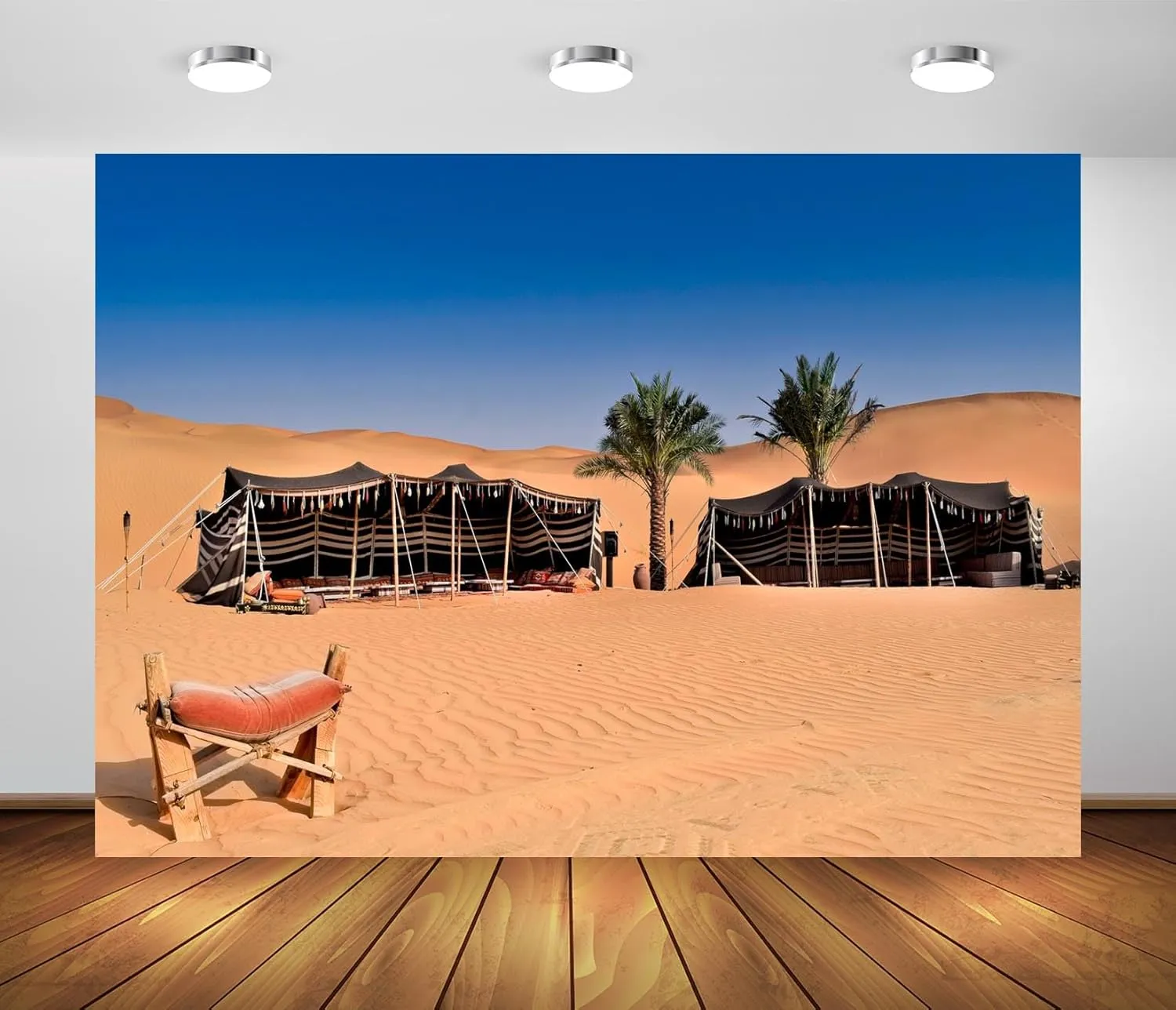 12x10ft Fabric Desert Tent Camp Backdrop Arabia Desert Mountain Landscape Photography Background for Kids Adults Birthday Party Supplies Baby Shower Portrait Photo Studio Props
