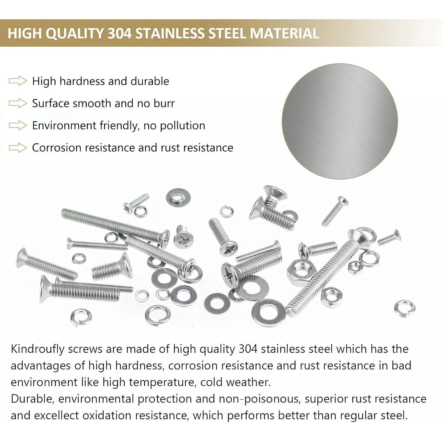 1504 Pieces Phillips Countersunk Head Machine Screws Nuts Washers Kit, Kindroufly M2 M3 M4 Screw Assortment Kit, Machine Screws, 304 Stainless Steel