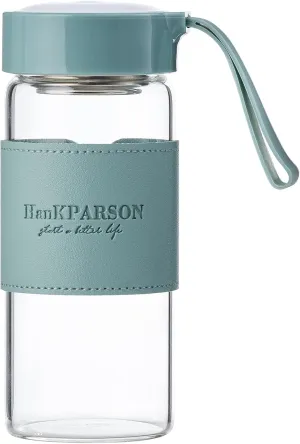 16oz Water Bottles - Premium Portable Tea Bottle with Sealing Cap, with Tea Infuser& Holster - Ideal for On-The-Go Hydration and Tea Lovers (Blue)