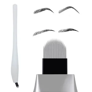 18U Microblading Disposable Pens Microblading Supplies 10 PCS Signature Microblading Needle Pen Microblading Kit Eyebrow Makeup Disposable Sterile Microblades