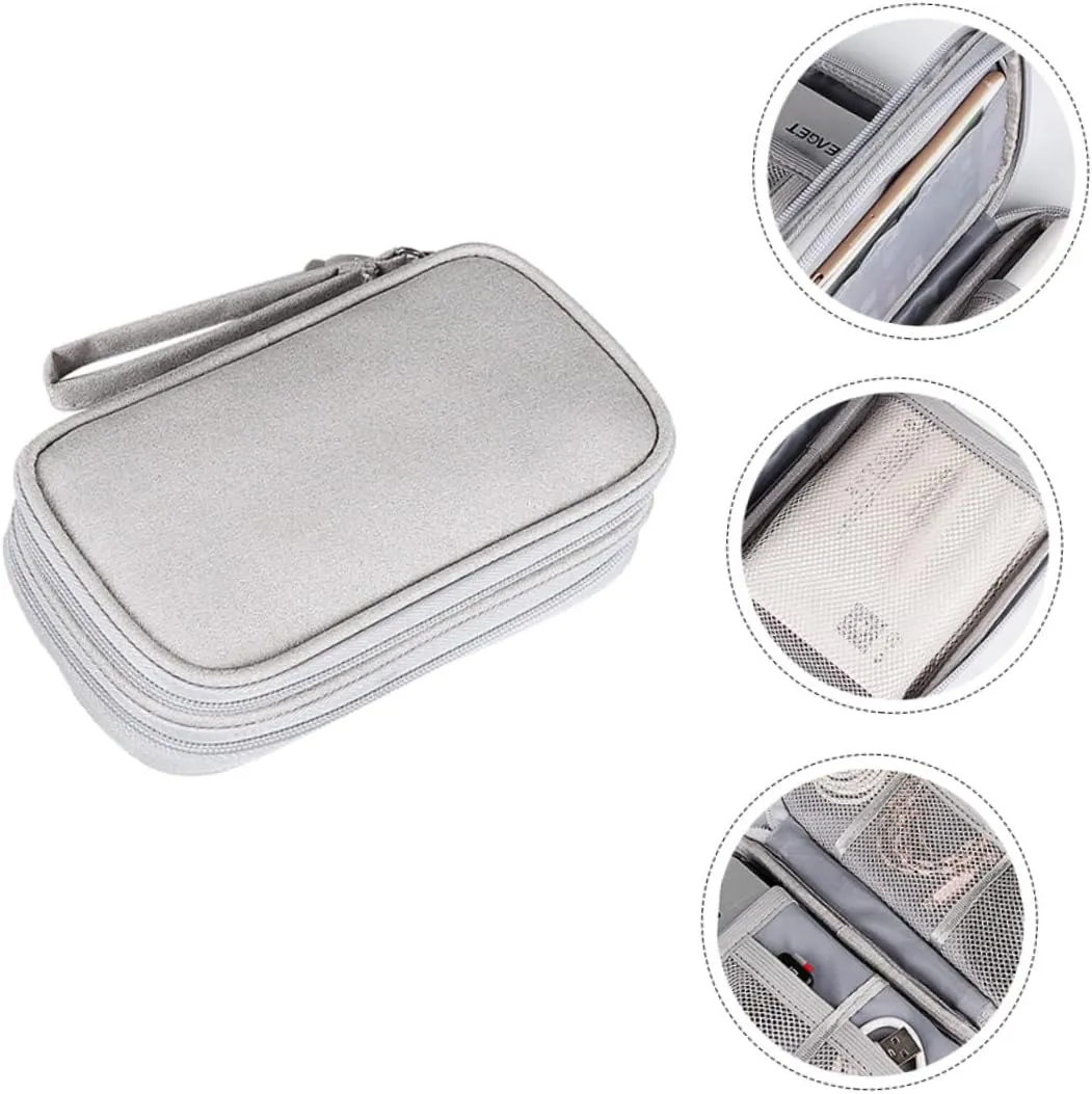 1pc Portable Earphone Handbag Digital Electronics Organizer Pouch for Cables U Disks and Accessories Compact Travel Sundries Bag