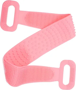 1pc Silicone Back Scrubber, Exfoliating Belt, Long Straps, Bright Colors, Portable, Manual, All Skin Types, SKIN CLEANING BRUSH, Bath Brush