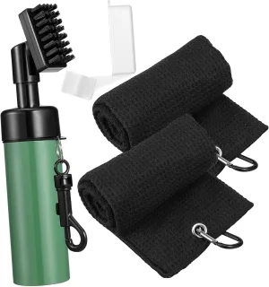 1Set Golf Club Cleaner with Reusable Cleaning Brush Microfiber Towel Portable Golf Accessory for Deep Cleaning Grooves Other Gear Lightweight Design for Easy Access