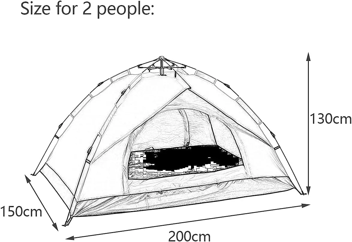 2-4 Person Camping Tent,with Moisture-Proof pad and Hammock Waterproof & Windproof Tent for Outdoor,Hiking,Glamping,Mountaineering and Travel (Dark Green Width 2m) (Orange Width 1.5m)