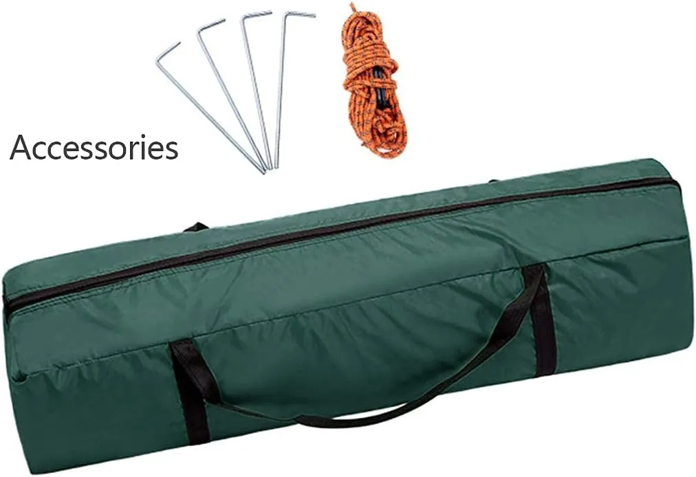 2-4 Person Camping Tent,with Moisture-Proof pad and Hammock Waterproof & Windproof Tent for Outdoor,Hiking,Glamping,Mountaineering and Travel (Dark Green Width 2m) (Orange Width 1.5m)