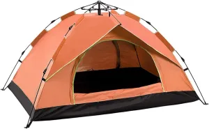 2-4 Person Camping Tent,with Moisture-Proof pad and Hammock Waterproof & Windproof Tent for Outdoor,Hiking,Glamping,Mountaineering and Travel (Dark Green Width 2m) (Orange Width 1.5m)