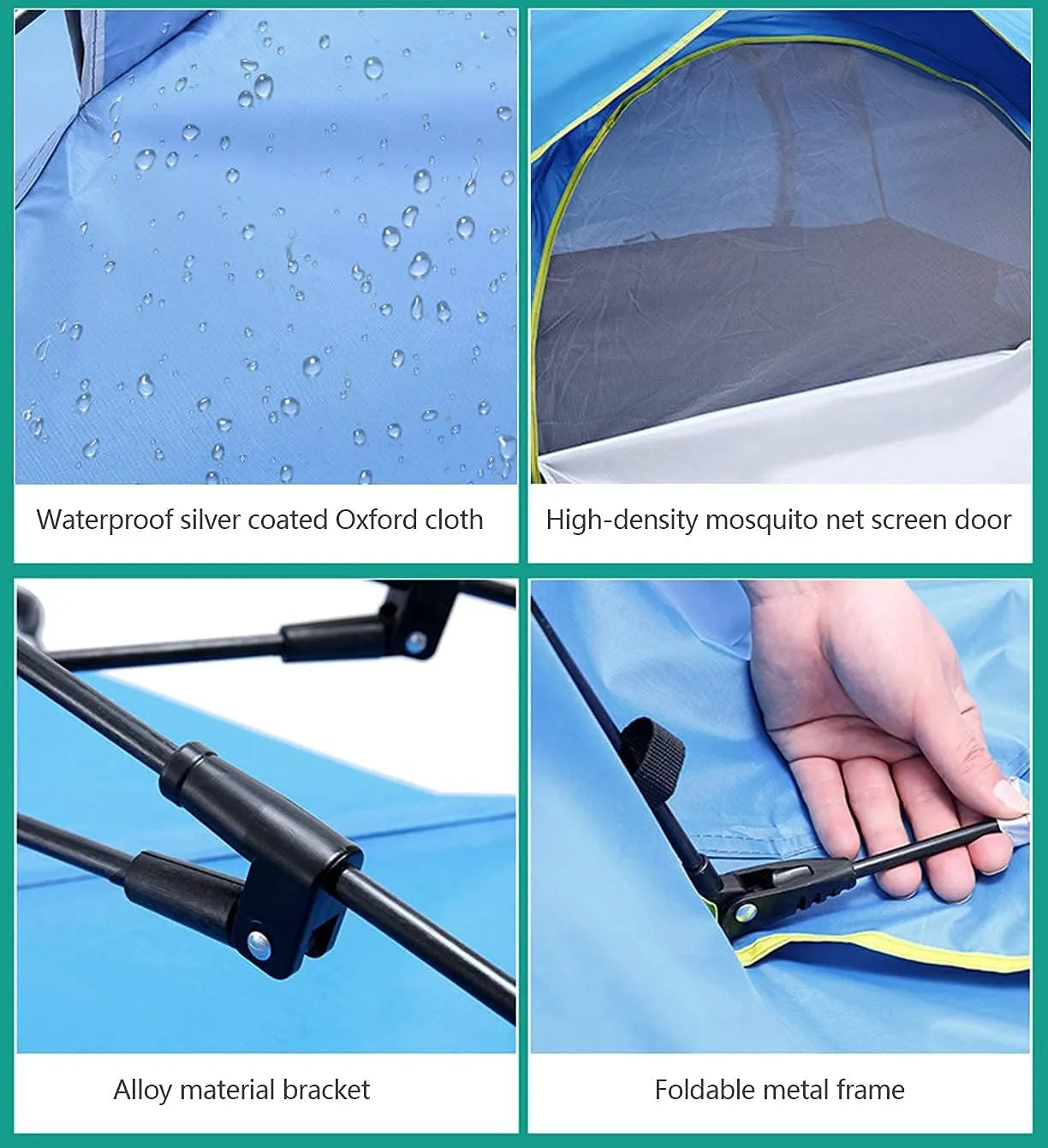 2-4 Person Camping Tent,with Moisture-Proof pad and Hammock Waterproof & Windproof Tent for Outdoor,Hiking,Glamping,Mountaineering and Travel (Dark Green Width 2m) (Orange Width 1.5m)