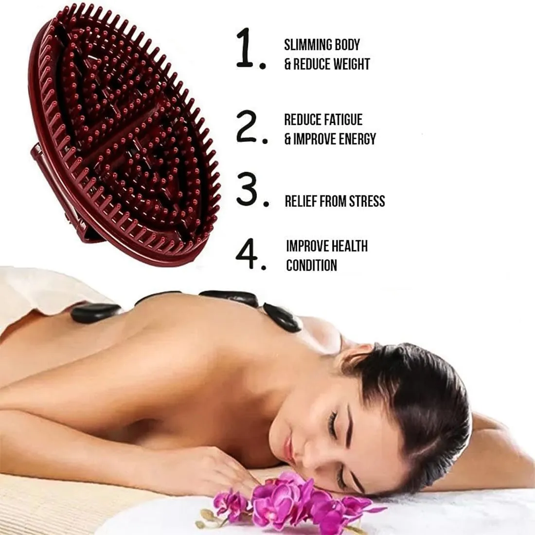 2 Pairs Meridian Brush Massage Body Brush, 2025 New Beauty Salon Professional Custom Meridian Brushs, Full Body Relaxation Comb for Circulation, Portable Handheld Shower Brushs Set (Purple)