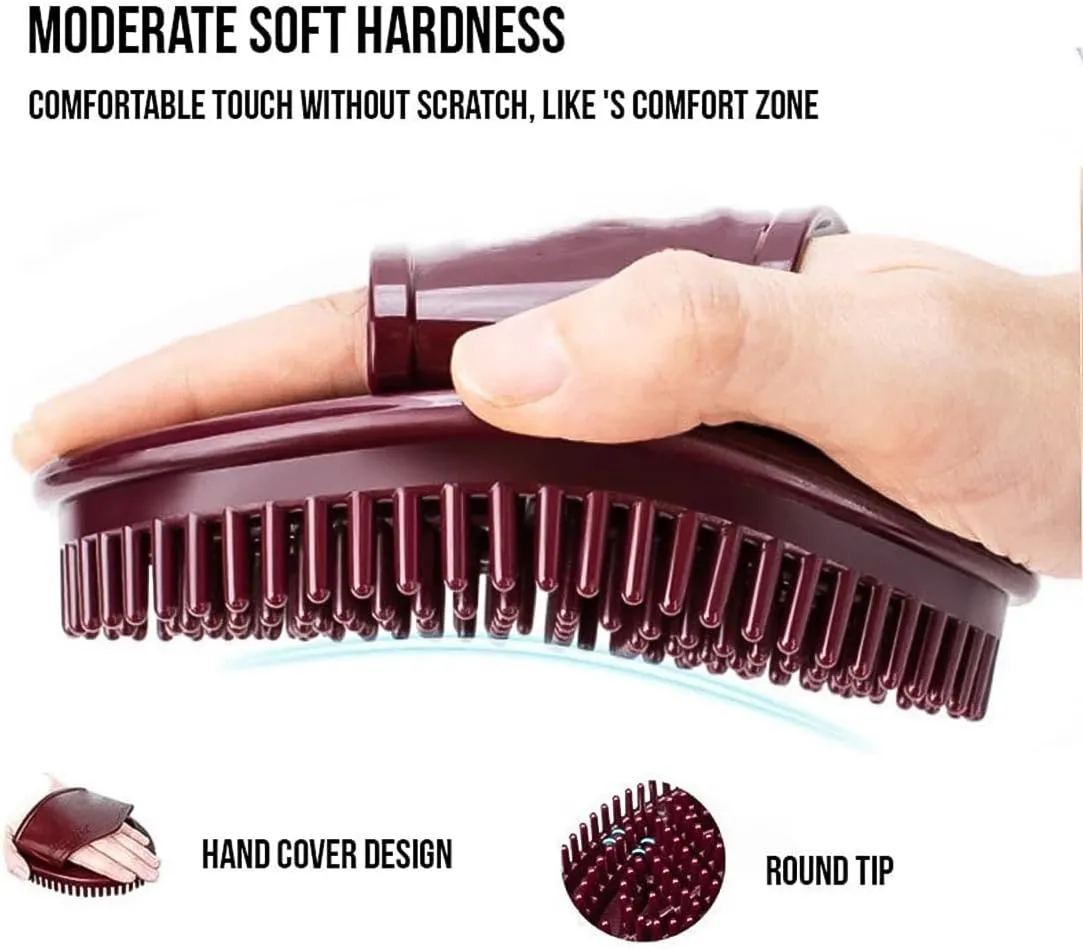 2 Pairs Meridian Brush Massage Body Brush, 2025 New Beauty Salon Professional Custom Meridian Brushs, Full Body Relaxation Comb for Circulation, Portable Handheld Shower Brushs Set (Purple)