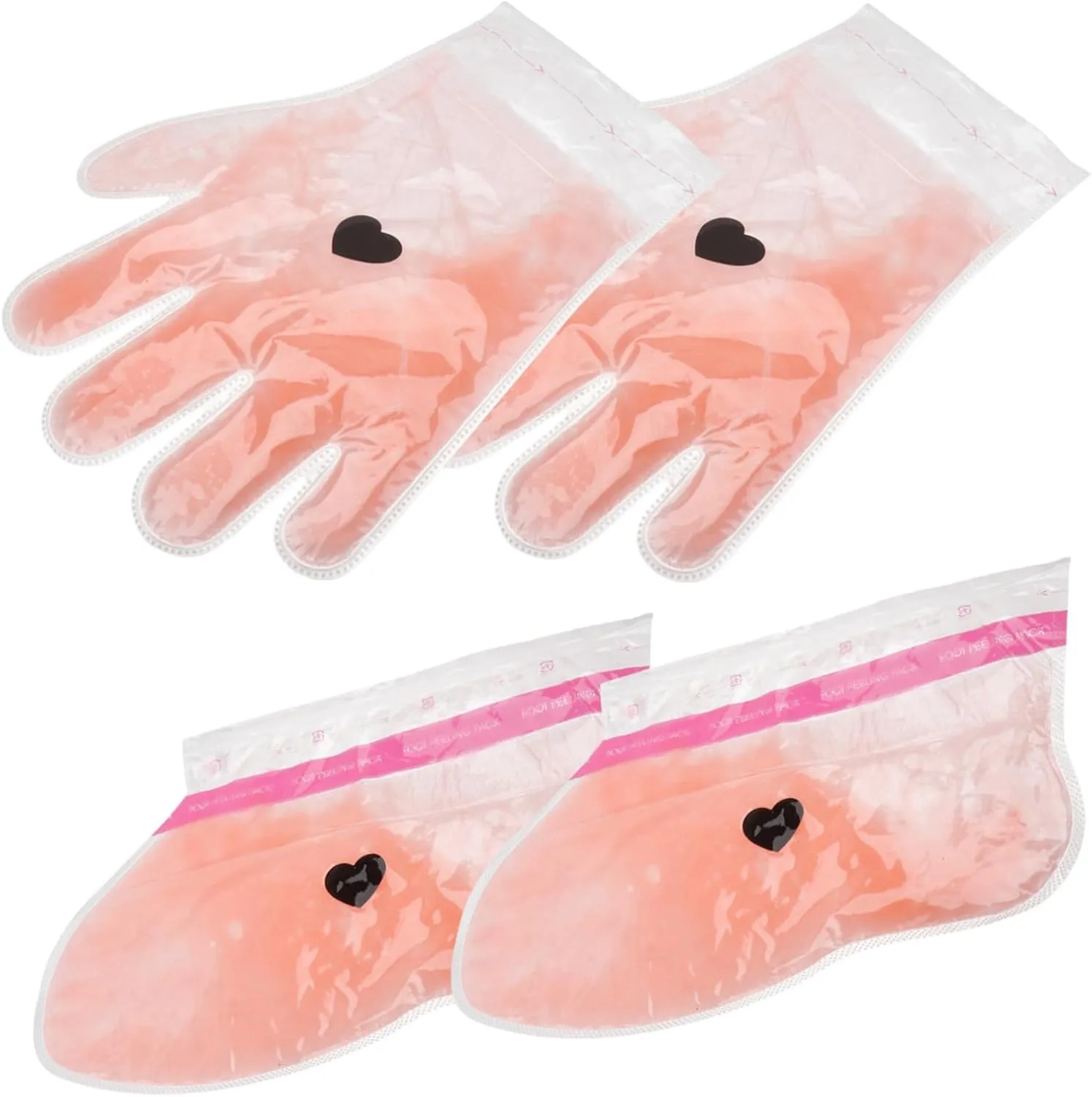 2 Pairs Peach Paraffin Wax Therapy Covers for Hands Feet Exfoliating Scrub Gloves for Moisturizing Care Easy to Use Durable Salon Quality Home Treatment