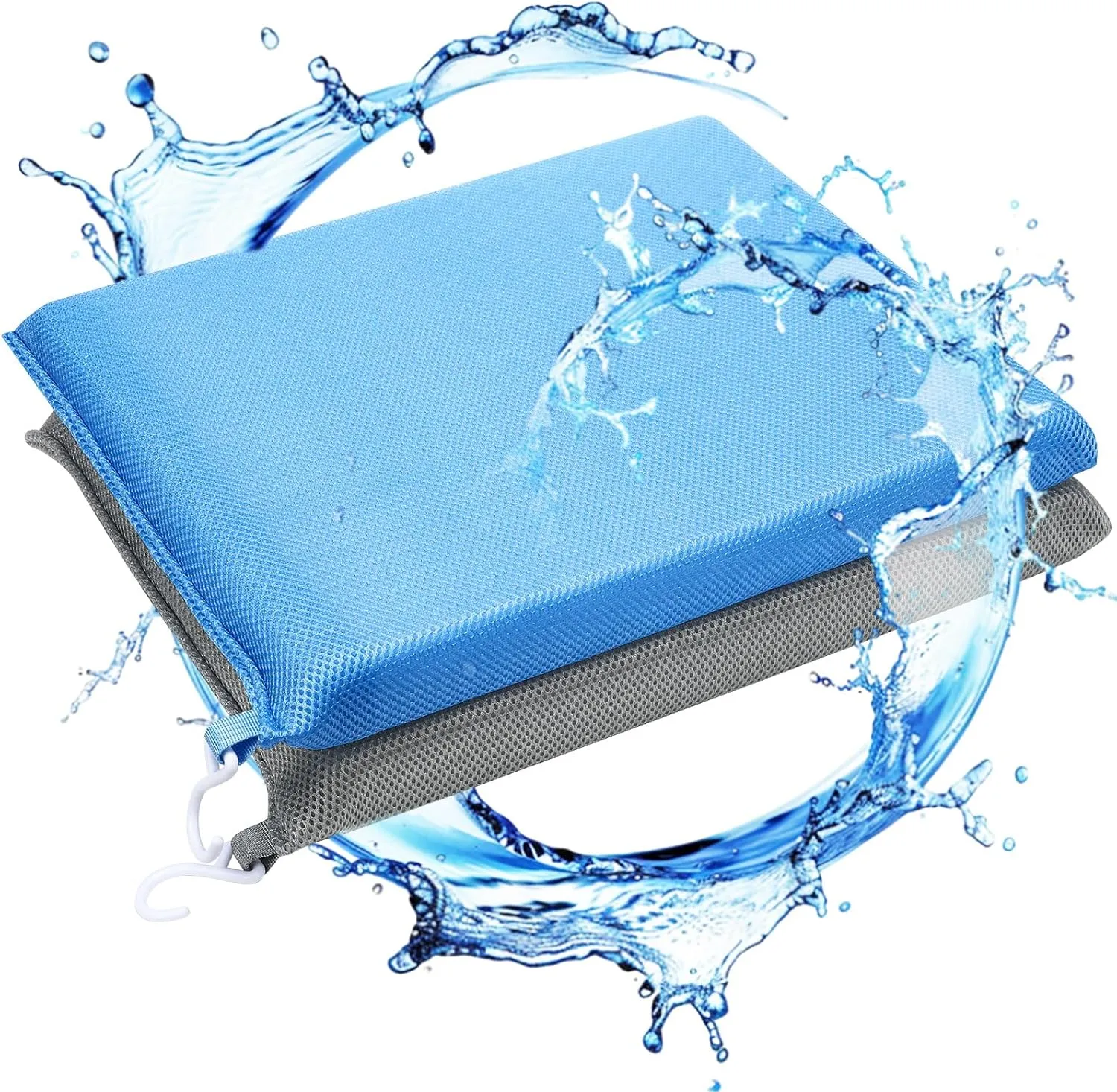 2 Pcs Shower Seat Cushion Soft Mesh Fabric Bathtub Chair Pad with Hook Quick Drying Washable Shower Sauna Seat Mat Design for Elderly Senior Handicap Disabled
