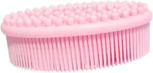 2 Pcs Silicone Bathing Massage Brush Quick Dry Shower Scrubbers for Adults Portable Cleansing Tools for Home Travel Pink