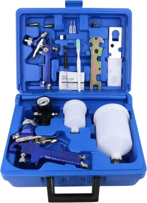 2-Sprayer HVLP Air Gravity Spray Paint Gun,1.0mm 150ml & 1.4mm 600ml Auto Gravity Feed Painting with Locking Air Pressure Regulator Gauge Air Spray Nozzle Gun for Cake Decoration,Model Making
