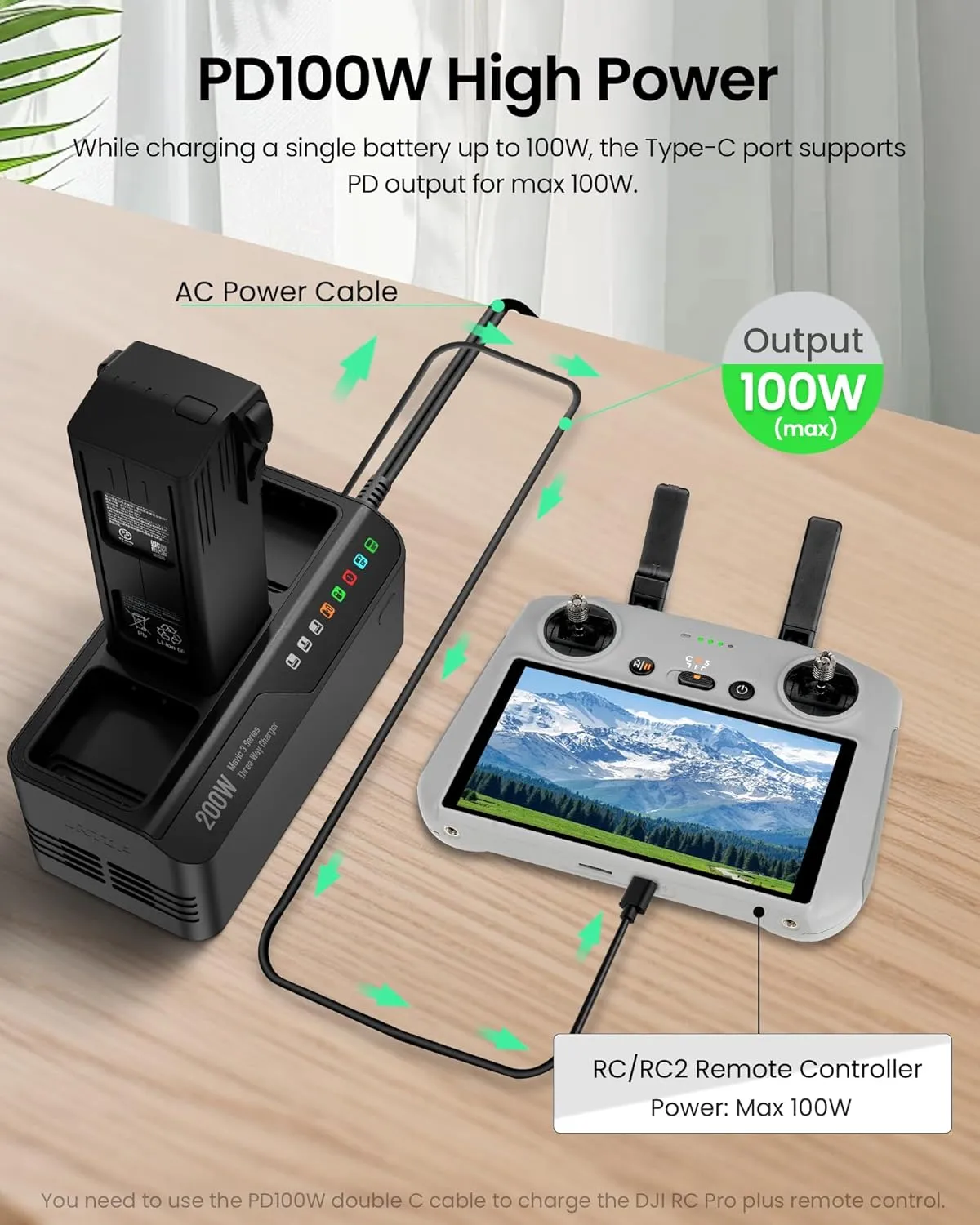 200W Mavic 3 Pro Battery Charging Hub, Mavic 3 Fast Charger for DJI Mavic 3/Pro/Classic/Cine/Pro Cine/Enterprise/Thermal Drone, Controller, Hub/Car Charger (3.5X Fast, Charge 3 Batteries: 1hr)