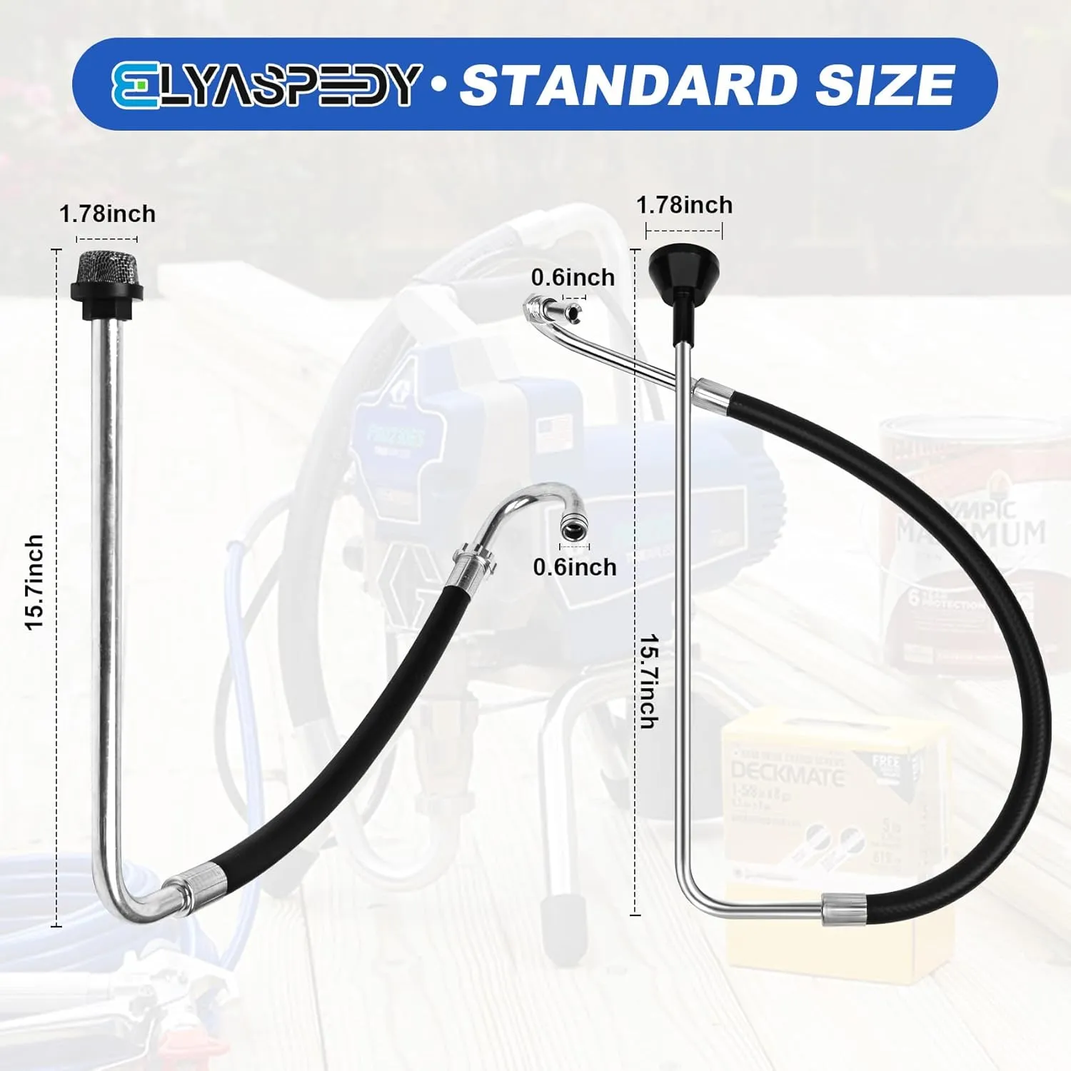 2025 New Stainless Steel Suction Hose And Reflux Line Sets,Compatible With Graco 390 395 490 495 595 And Tongshan T300 500 Airless Spraying/Line Painting Machine,Airless Paint Sprayer Accessories