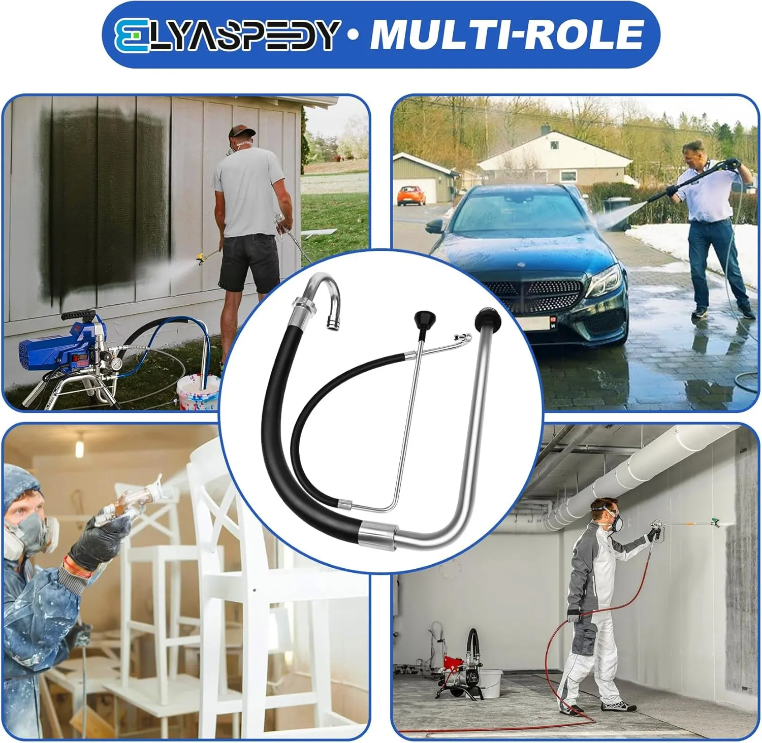 2025 New Stainless Steel Suction Hose And Reflux Line Sets,Compatible With Graco 390 395 490 495 595 And Tongshan T300 500 Airless Spraying/Line Painting Machine,Airless Paint Sprayer Accessories