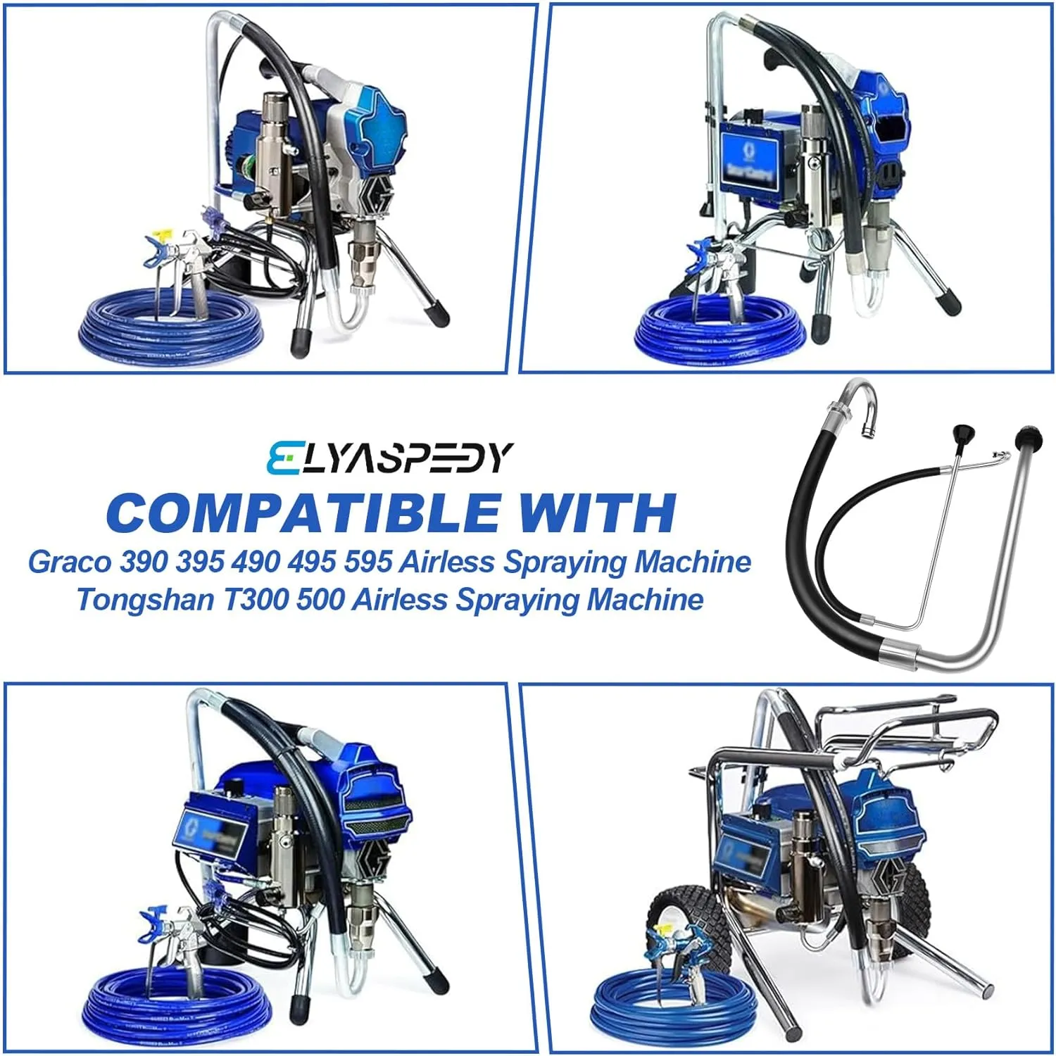2025 New Stainless Steel Suction Hose And Reflux Line Sets,Compatible With Graco 390 395 490 495 595 And Tongshan T300 500 Airless Spraying/Line Painting Machine,Airless Paint Sprayer Accessories