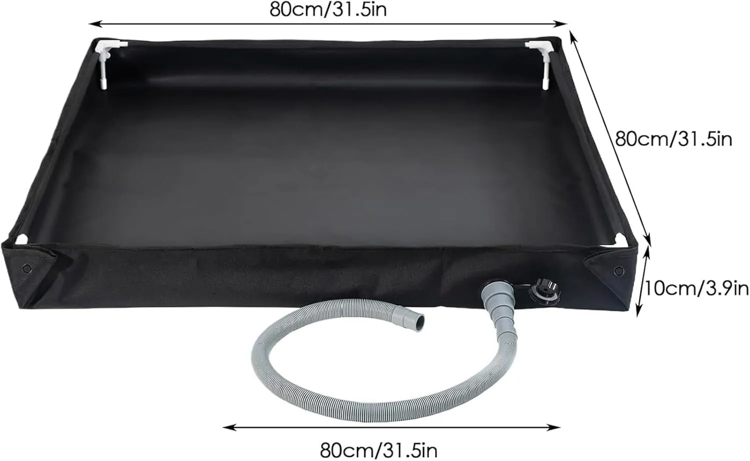 2025 Portable Shower Tray,Foldable Shower Base,Portable Camping Shower Tray with Drain Pipe Tent Bathing Tray Awning Base,High Capacity Shower Tent Tray for Camping Shower,80x80x10cm