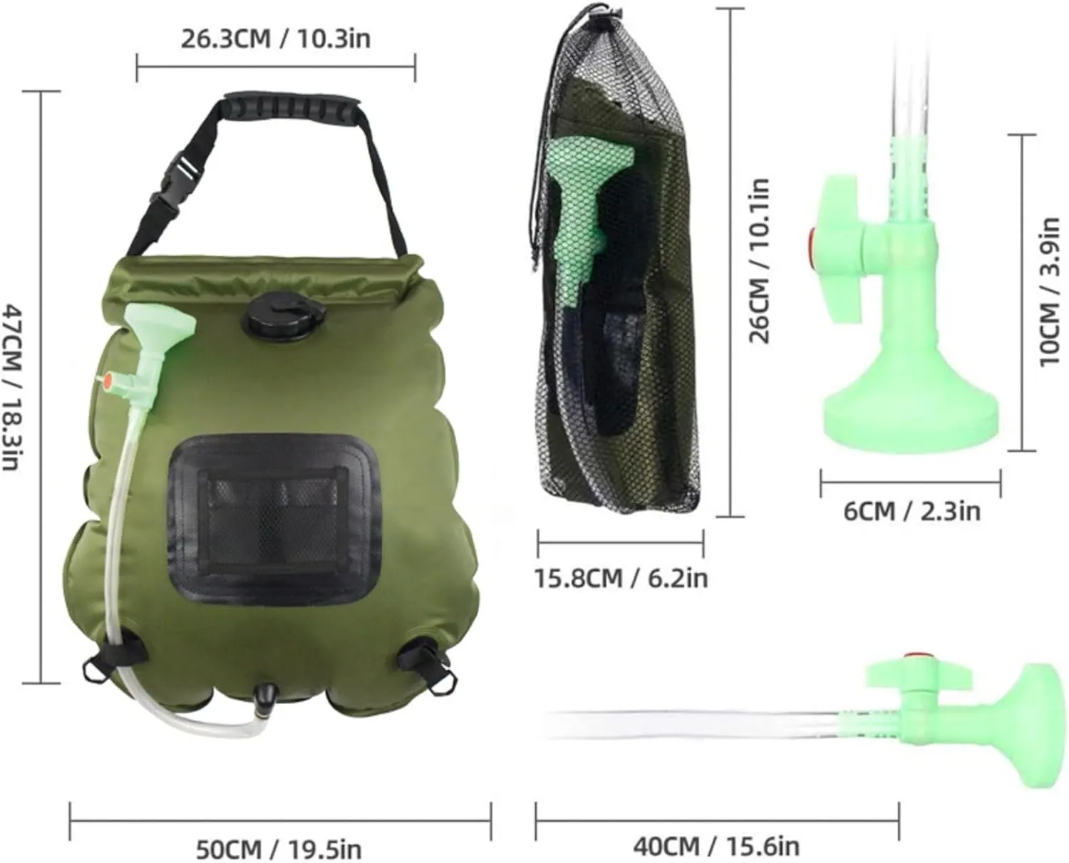 20L Outdoor Solar Shower Bag - Portable Camping Shower for Hiking, Beach, and Fishing