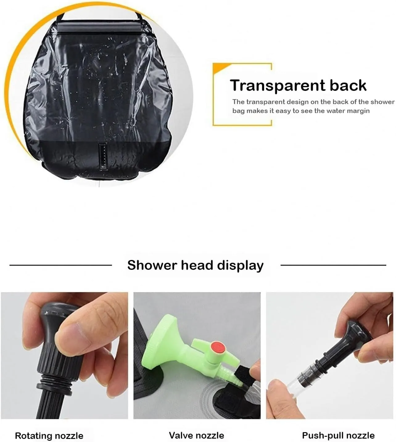 20L Outdoor Solar Shower Bag - Portable Camping Shower for Hiking, Beach, and Fishing
