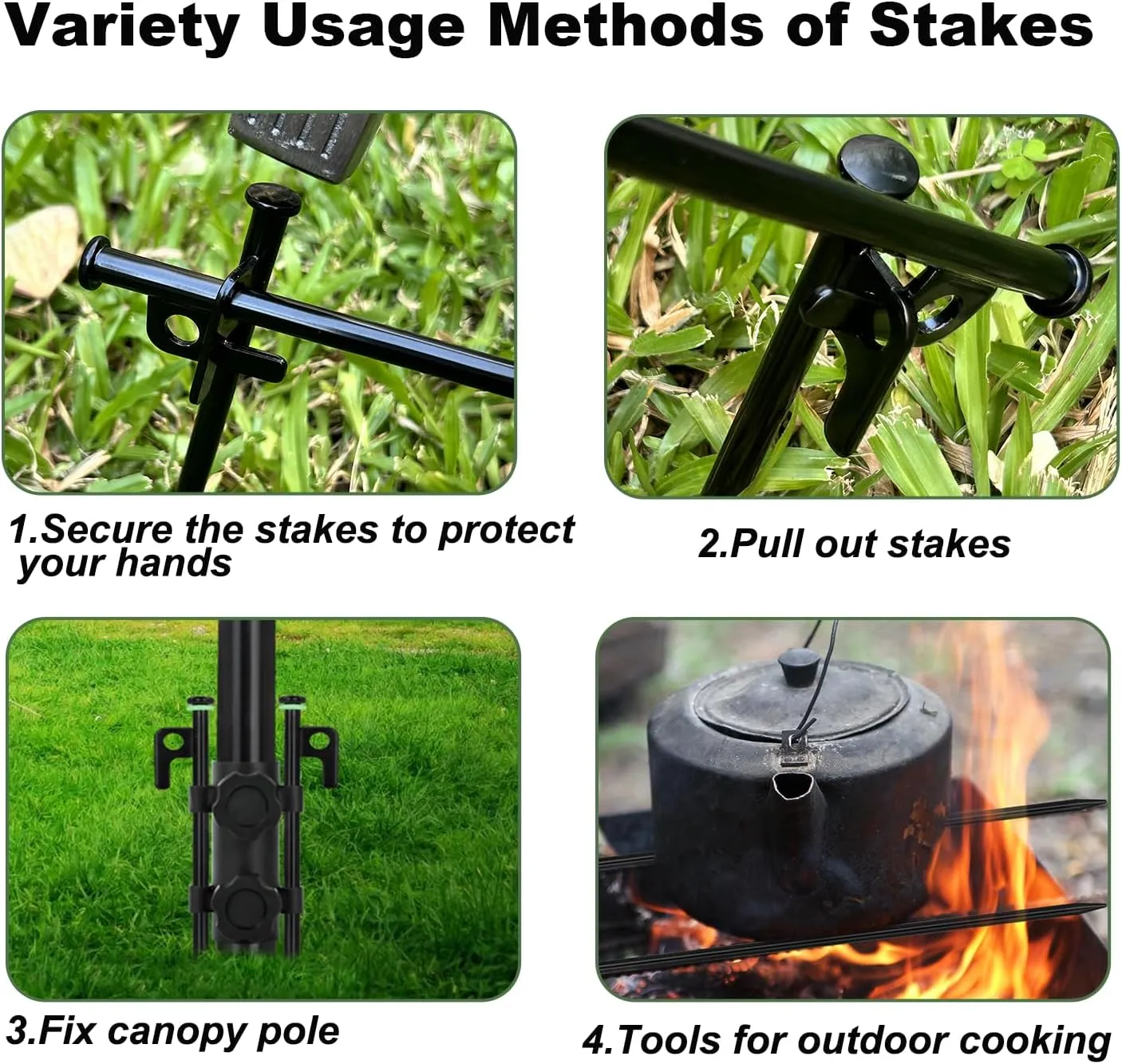 20Pcs Tent Stakes, 12in/16in Heavy Duty Tent Stakes, 0.35" Dia. Forged Steel Stakes Heavy Duty for Tent Used on Rocks, Snowfield(20Pcs 12in Stakes)