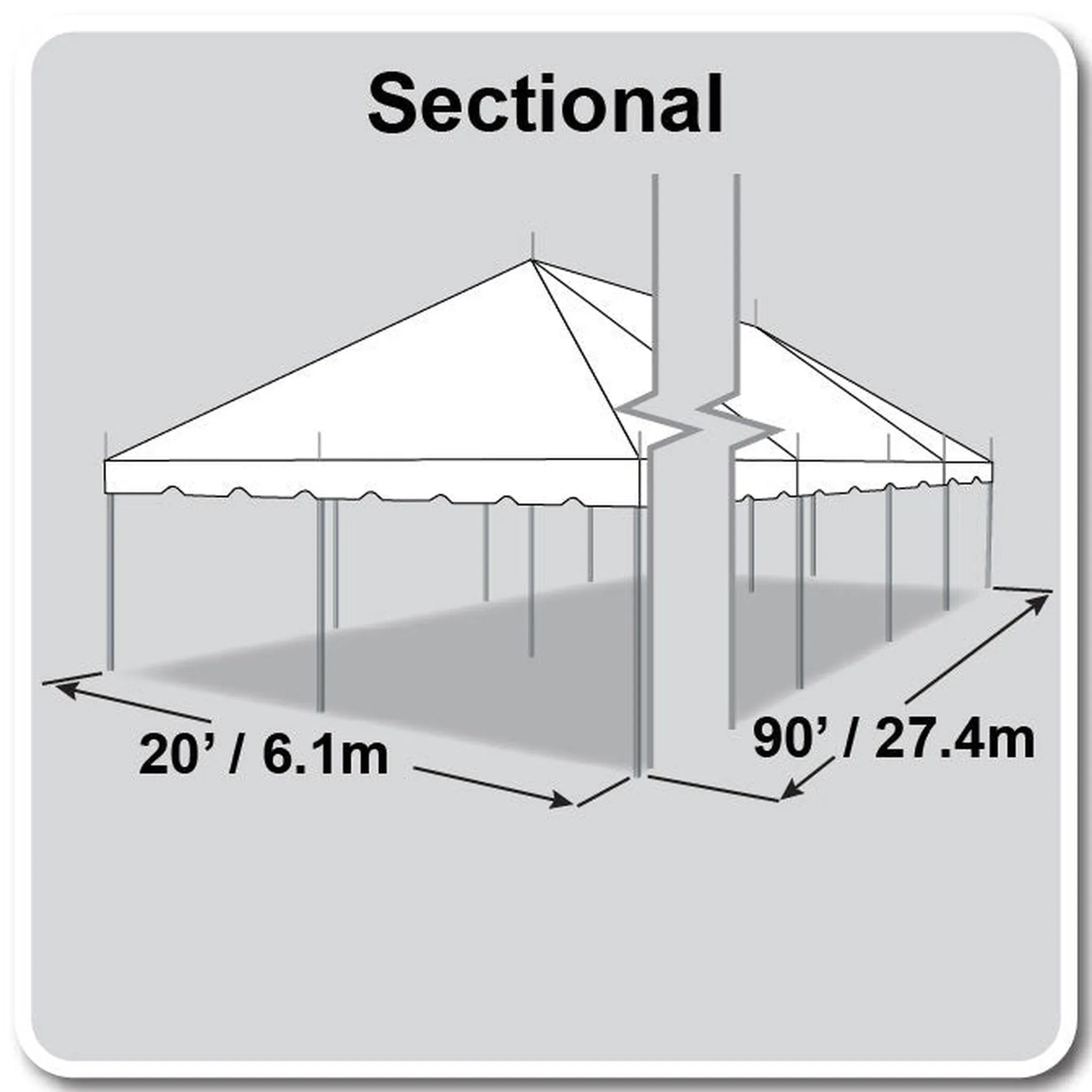 20x90 Classic Series Pole Tent
