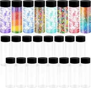24 Pcs Sensory Bottles with Lids, 10 oz/ 300 ml Leakproof Clear Plastic Water Bottles Reusable Empty Sensory Bottles for Sensory Crafts Classroom Handmade Party Supply