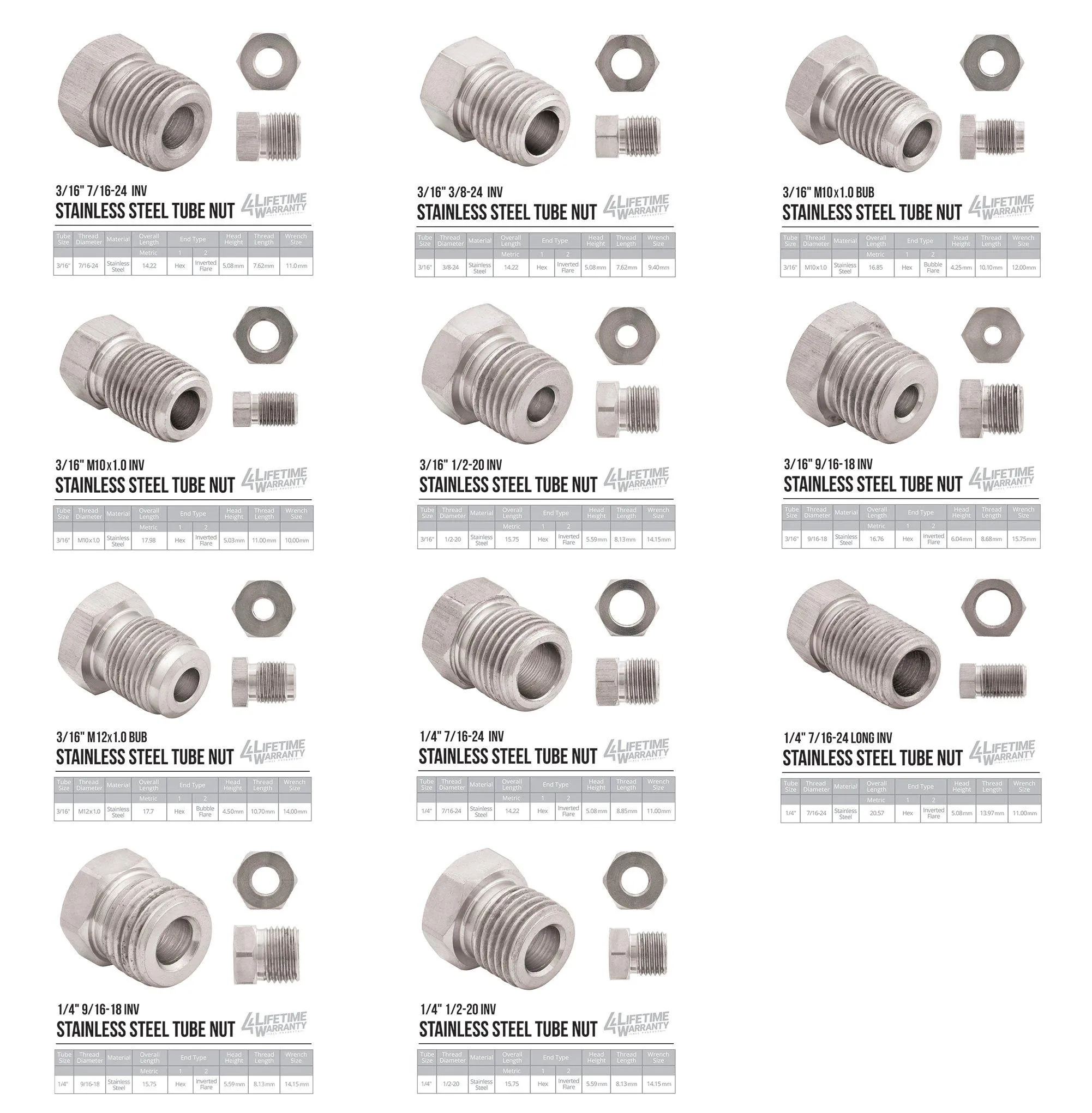 25 ft 3/16" and 1/4" Stainless Steel Brake Line Kit | 32 Stainless Steel Fittings