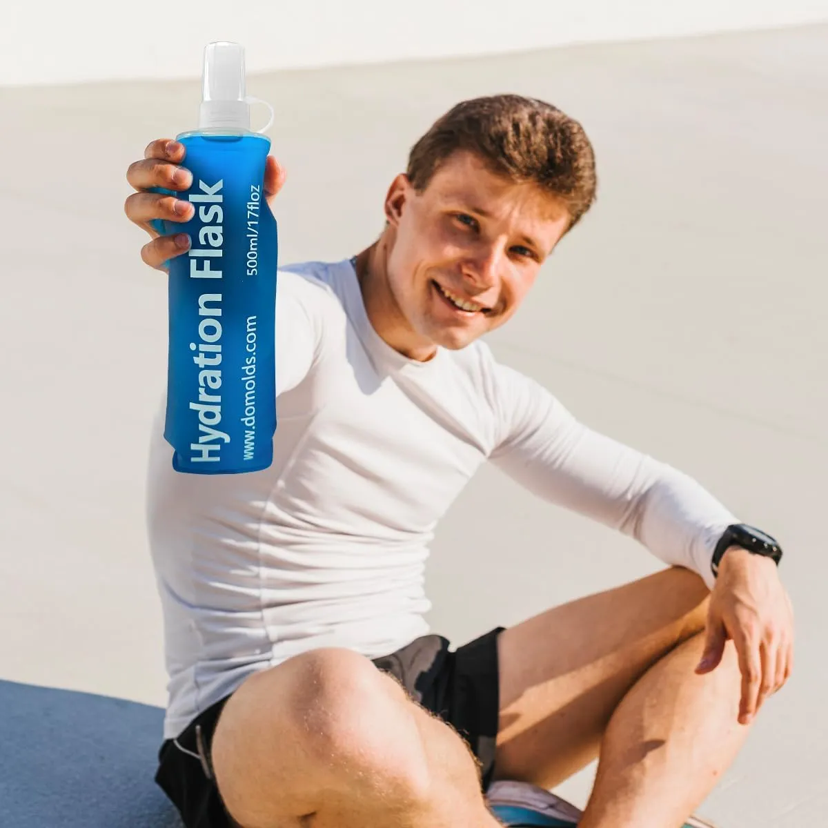 250ml Soft Flask Collapsible Soft Water Bottle for Running, Hiking, Travelling, Cycling and Climbing - 2Pcs Blue