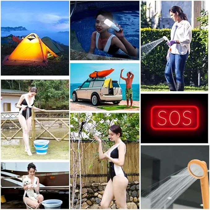 2nd Gear, LED Lighting, Orange, Leak-Proof, Magnetic Charging - Perfect for Beach, Travel, and Bidet Use!