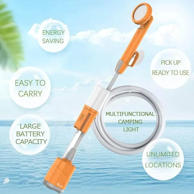 2nd Gear, LED Lighting, Orange, Leak-Proof, Magnetic Charging - Perfect for Beach, Travel, and Bidet Use!